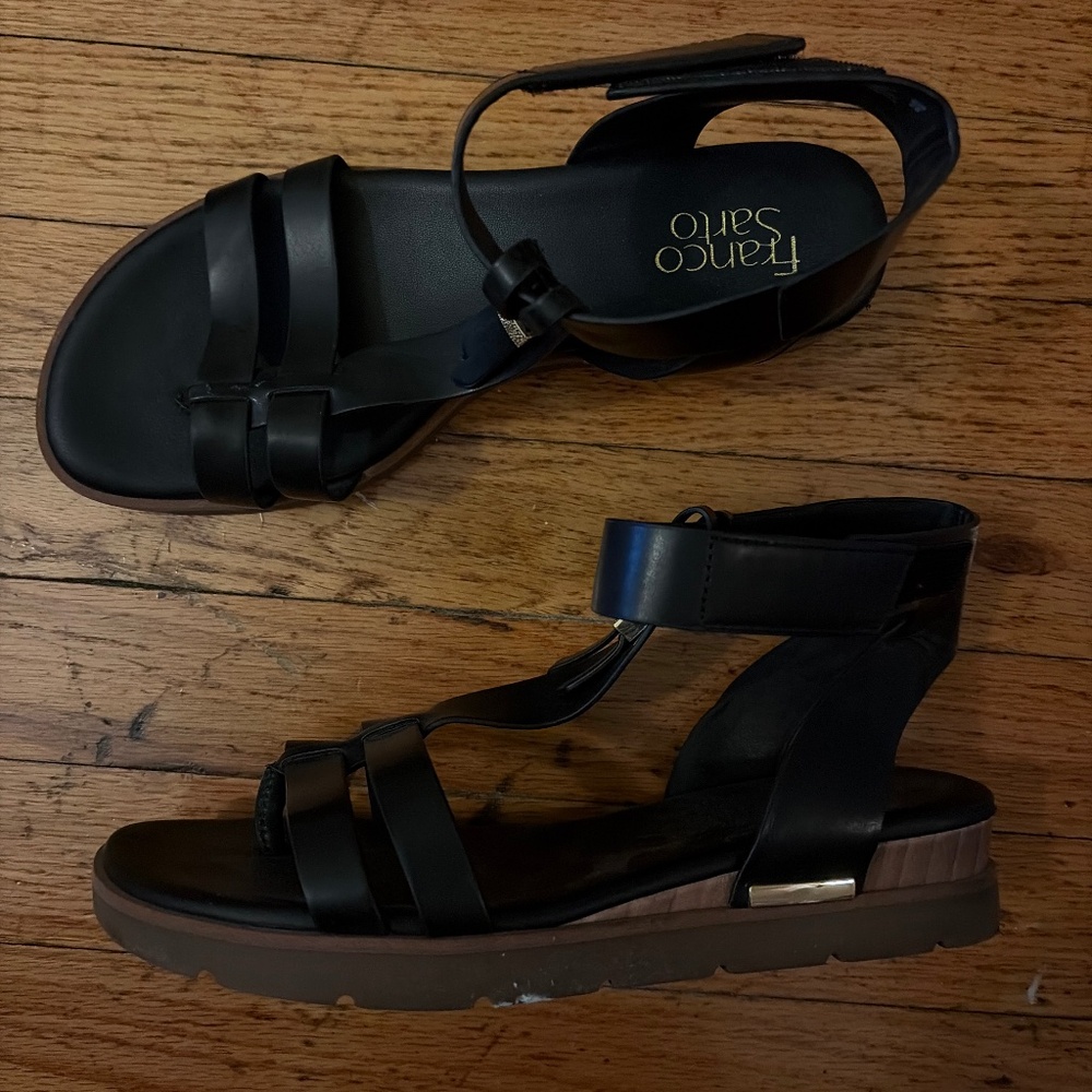 Black gladiator sandals. Like new. Size 8.